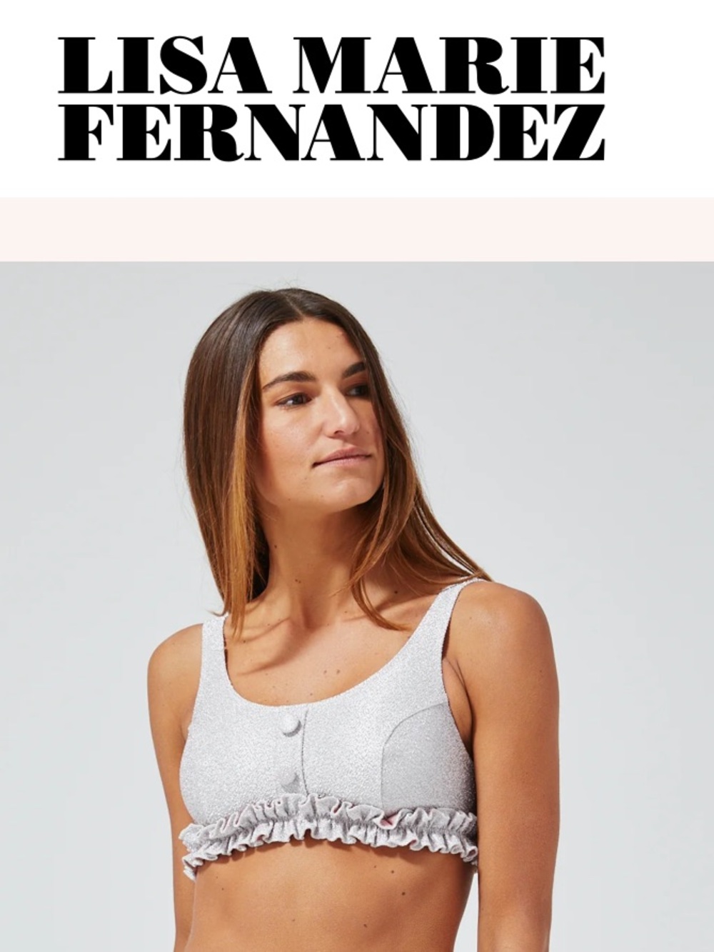 Lisa Marie Fernandez Pink Ruffle Trim Bralette